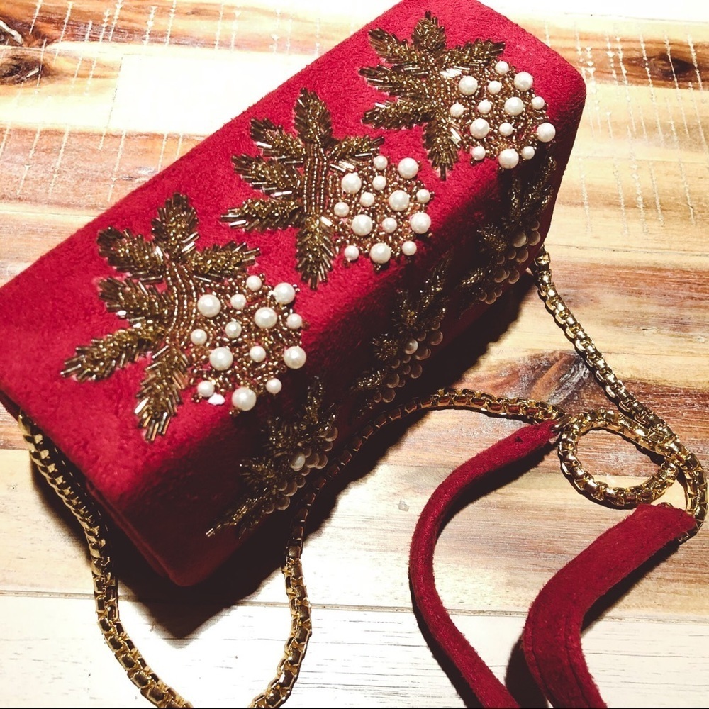 Embroidered Suede Clutch Purse - Picture 5 of 5
